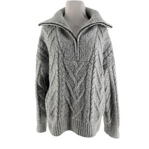 Neutral Ground Women's Gray 1/4 Zip Long Sleeve Pullover Sweater Size XS